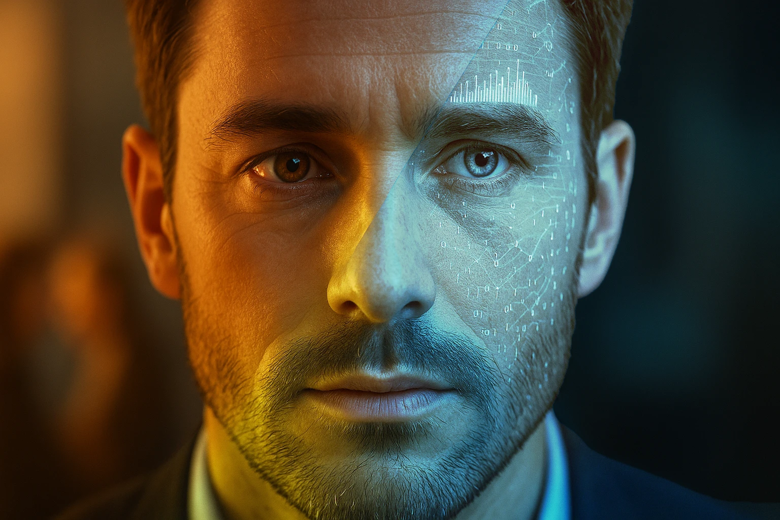 An image of a man staring off past the camera, as he is entrenched in data for Q4 selling.